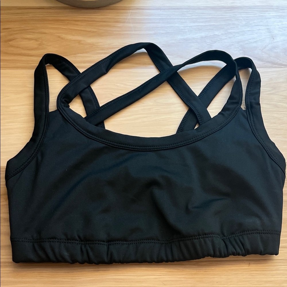 KIAVA Black Sports Bra with Strappy Back